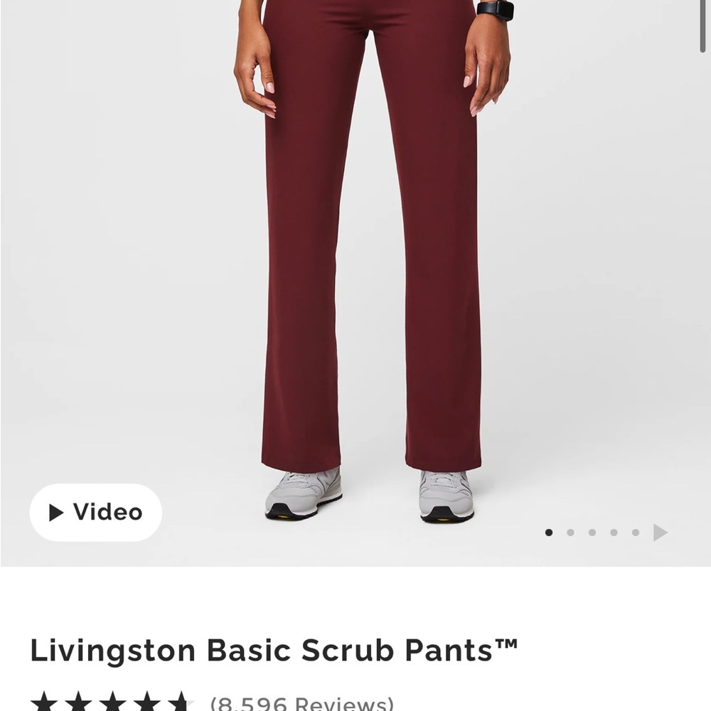 Figs Technical Collection Scrub Pants in Burgundy